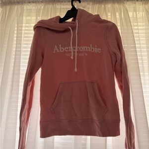 Abercrombie & Fitch Light Blush Pink Hoodie with White Logo